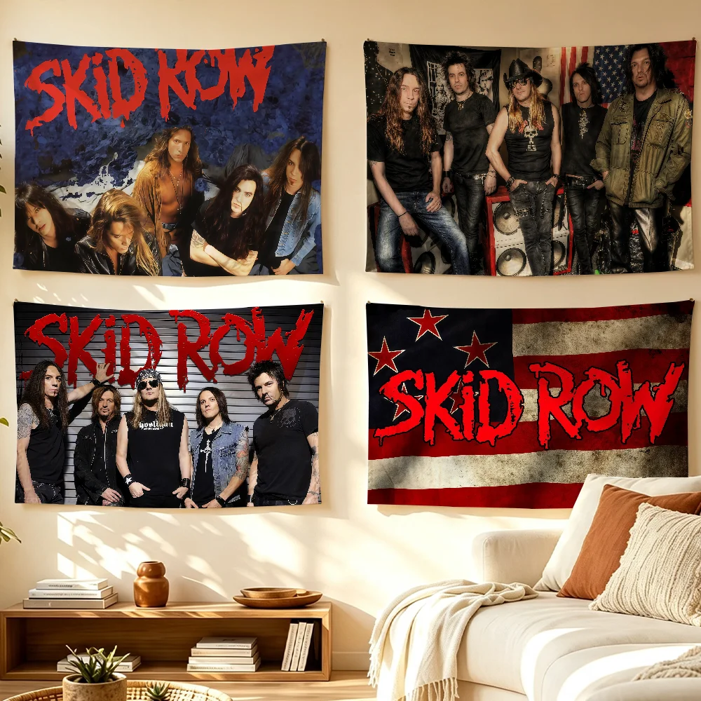 Band S-Skid Row-S flag Room Decoration Wall Tapestry Hanging Aesthetic Bedrooms Advertising Banner