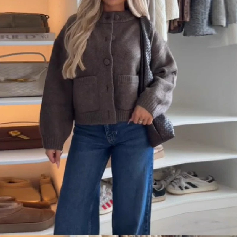 

Осень/зима 2021, новый удобный повседневный мягкий короткий вязаный кардиган, куртка