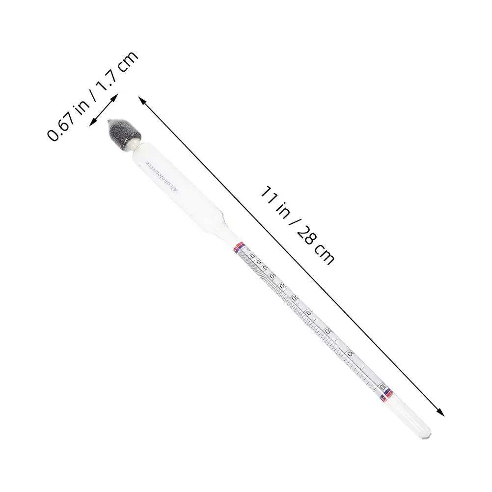 2 Pcs Alcohol Concentration Meter Hydrometer Dual Scale Tester for Home Beer 0-100 Measurement Device Alcohol Content