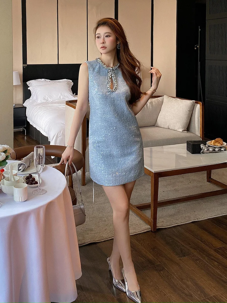 

Модное блестящее платье с вырезами и завышенной талией для женщин, коллекция SP Home, ранняя весна 2024, новинка