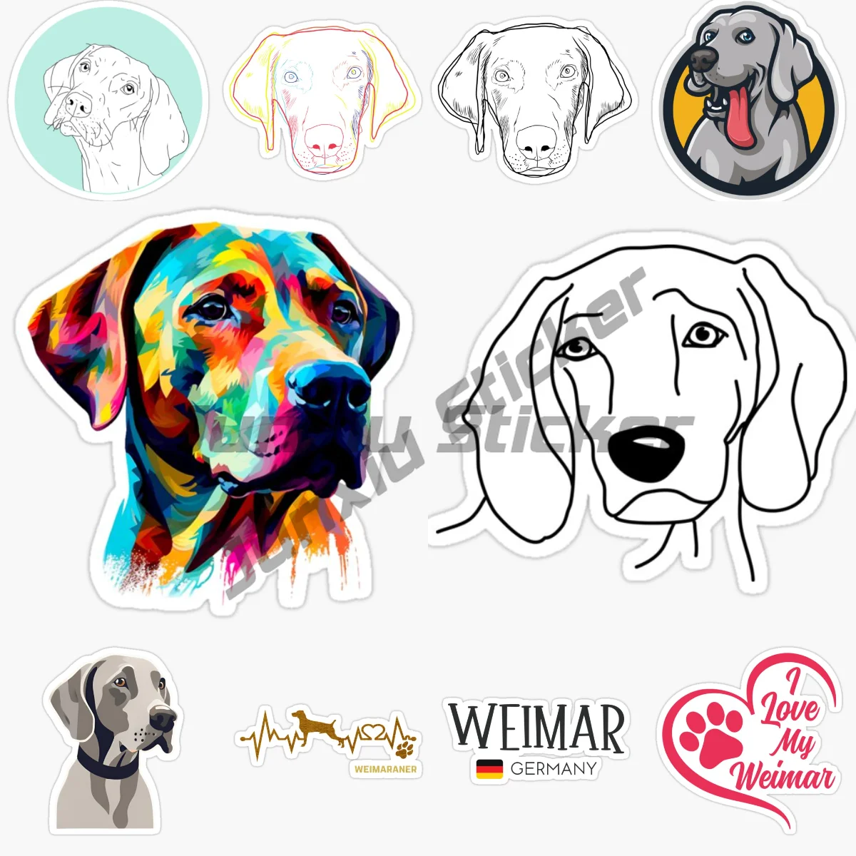 

WEIMAR наклейки на автомобиль для собак, виниловые самоклеящиеся наклейки