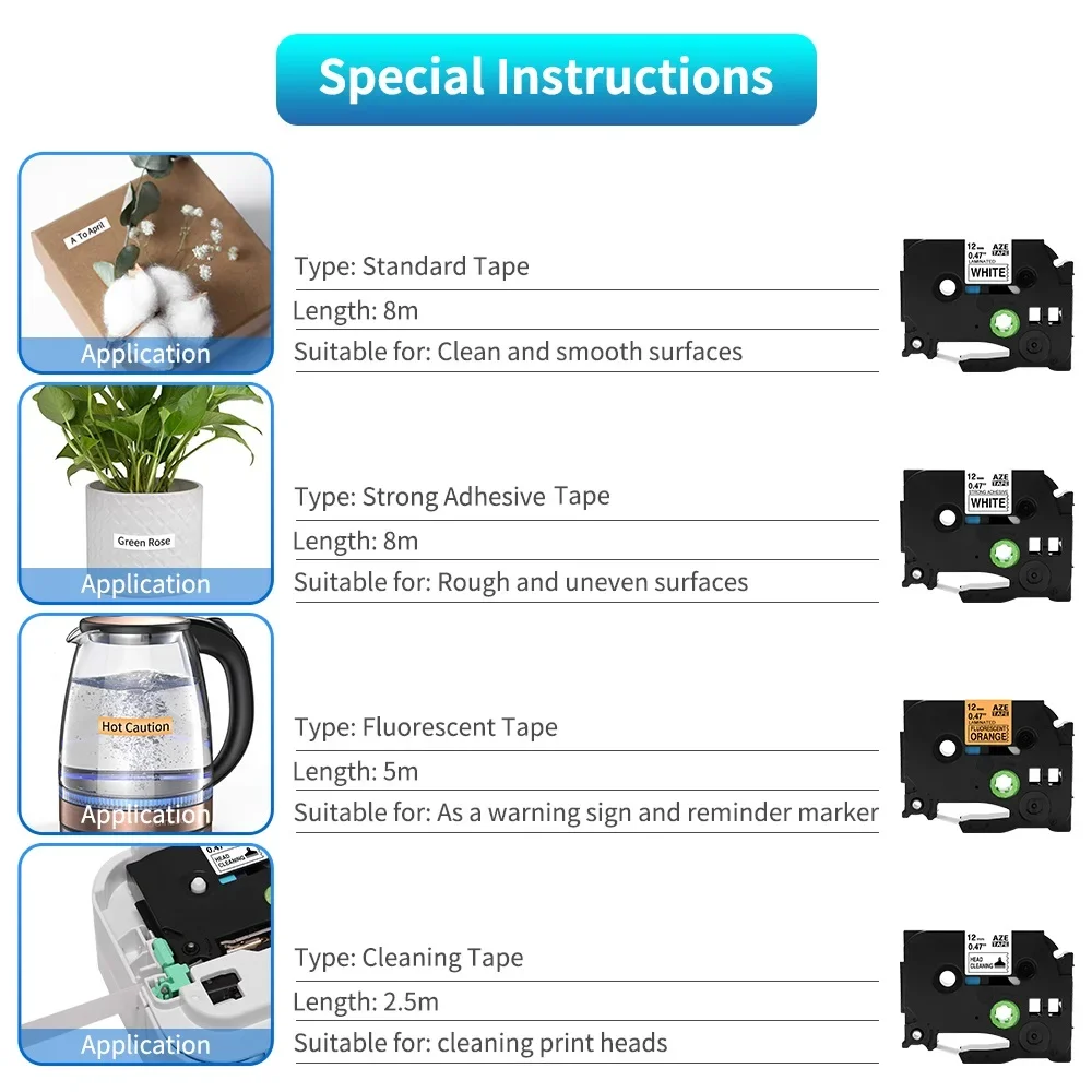 شريط ملصقات Markdomain 1PK 6 مللي متر/9 مللي متر/12 مللي متر 231 متوافق مع صانع الملصقات Brother P-Touch لشريط TZ TZE 131 231 431 531 631 731