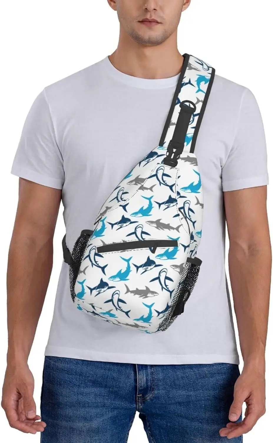 Abstract Shark Silhouetten Gym Sport Reizen Wandelen Dagrugzak Leuke Dierenprint Borsttas Schoudertas voor Dames Heren