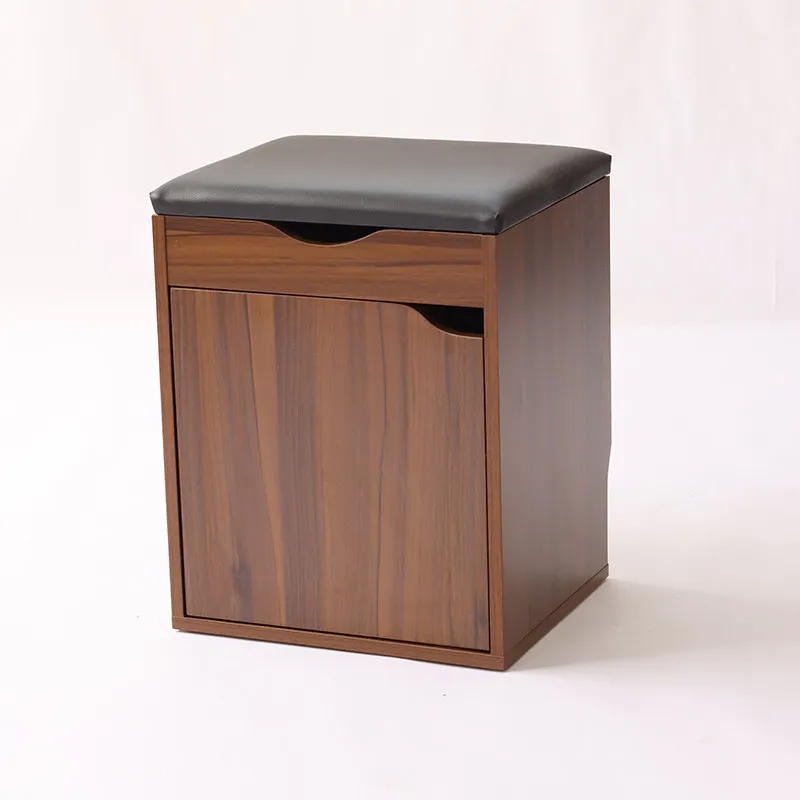 For Walnut Shoe Cabinet Stool Combo, Entryway Storage Bench with Seat, Minimalist Shoe Organizer