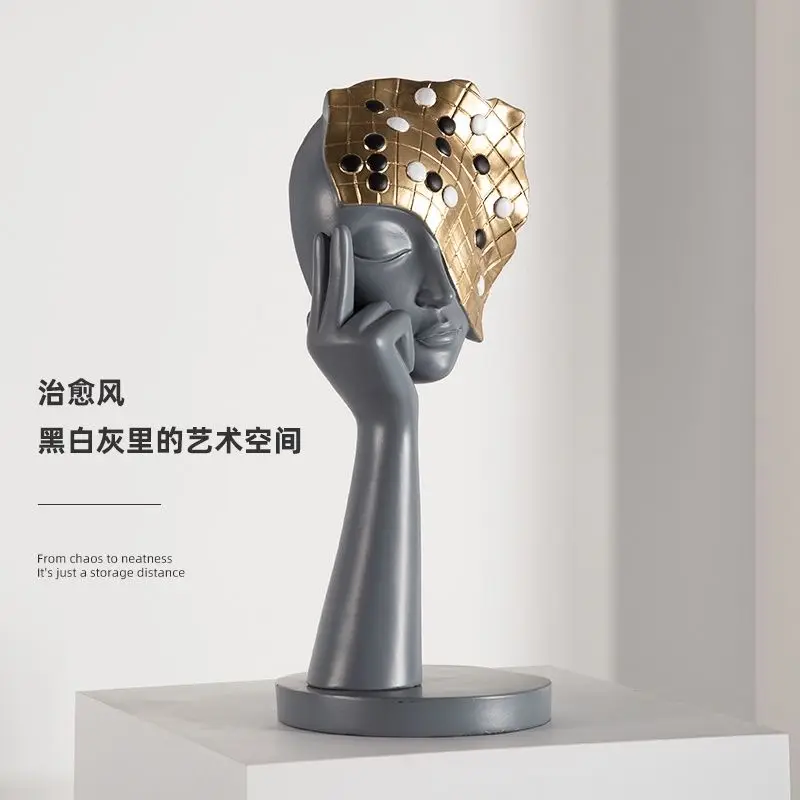 النحت الحرفية الديكور الحديثة الحد الأدنى قطعة فنية تجريدية لحامل التلفزيون مكتب مكتب خزانة مشروبات زخرفة فريدة أنيقة