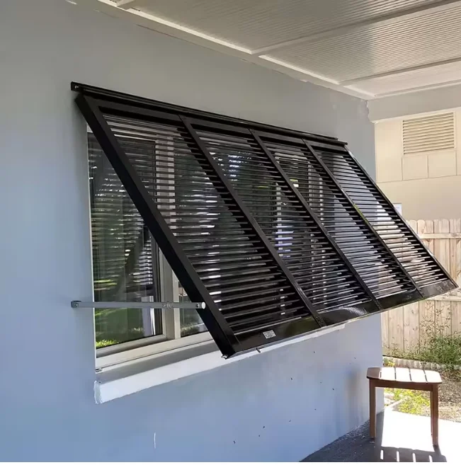 Custom Aluminum Alloy Louvered Window Shutters with Anti-theft Protection for Exterior Home Use-Durable & Eco-Friendly