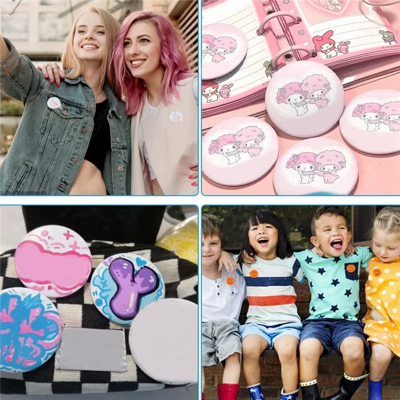 600 Pcs Blank Button Making Supplies 25Mm/1Inch Back Button Pin Making Kit Metal Badge Parts for Button Making Machine