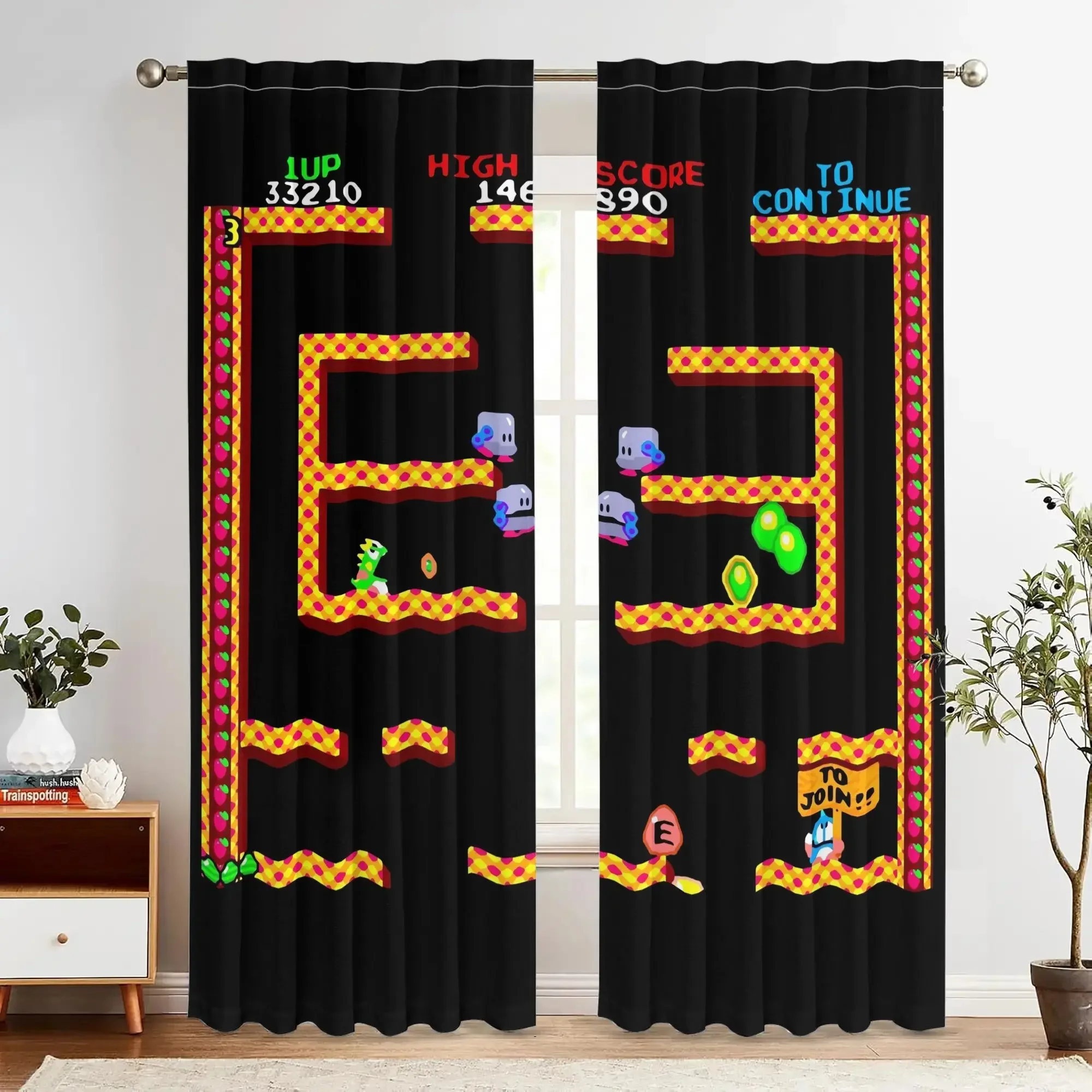 Bubble Dragon Level Patterns Print Drapes Room Darkening Window Curtains for Home Decor,Rod Pocket Blackout Curtains Bedroom