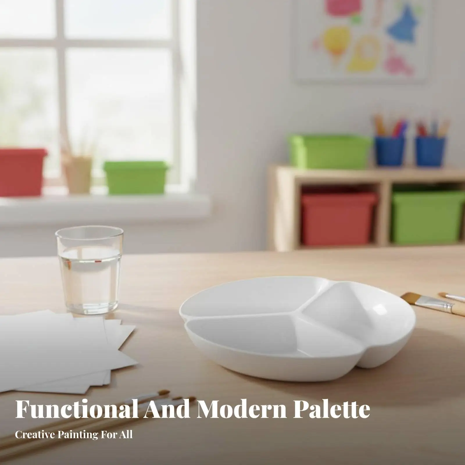 Deep Well Plastic Paint Palette for Art Class Painting Party Home Project with Stable Raised Base
