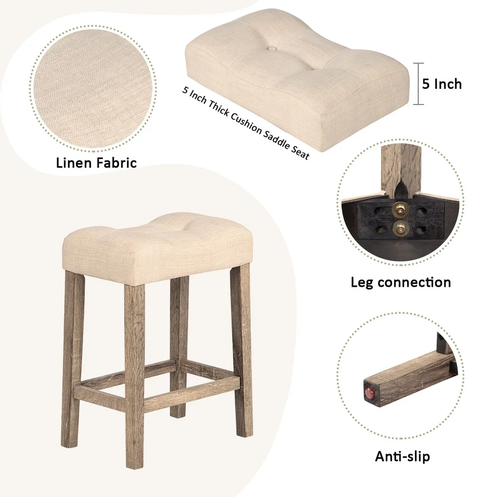 4 Piece Bar Table Set with USB Power Outlet and 3 Padded Stools Dining Room Kitchen Compact Space Saving Design