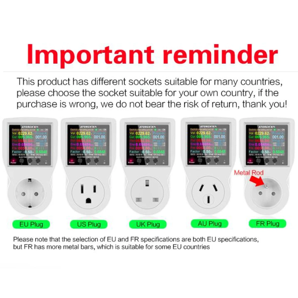 Power Consumption Meter Wifi Socket With Remote Control Overcurrent  Meter Supports 2.4G