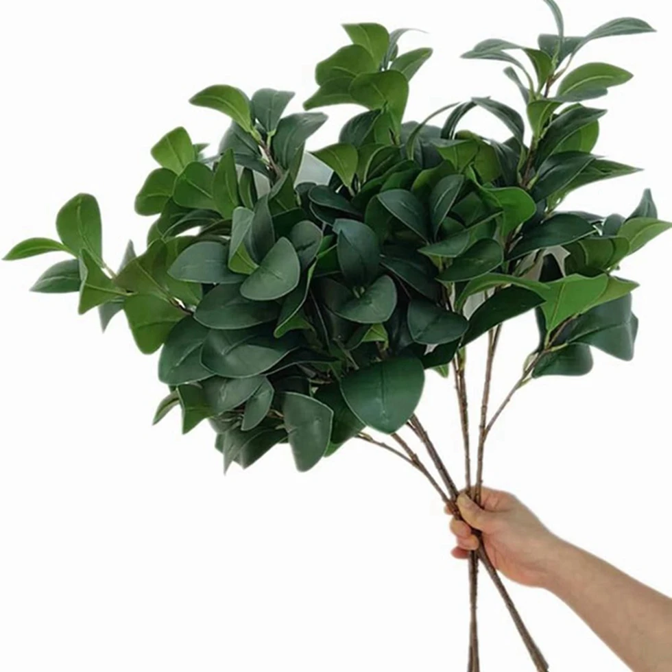 1/2 unidades de plantas artificiales, ramo verde para oficina, novia, boda, hogar, florero, corona de jardín, patio, mesa de comedor, decoración de regalo DIY al aire libre