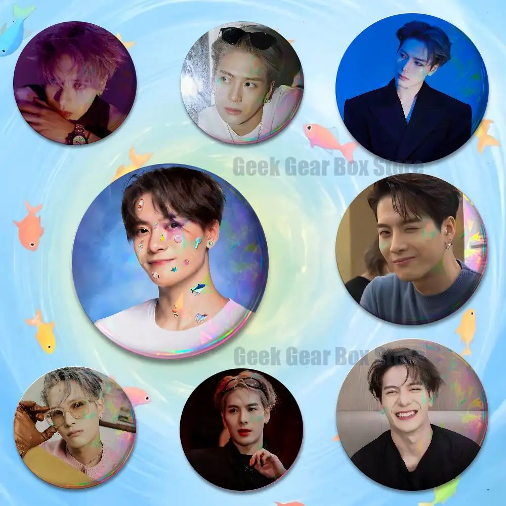 

J-Jackson Wang Laser reflective round badges pins bag clothing decorations collectibles gifts for friends