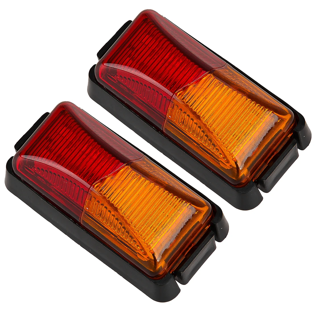 NEW 2pcs 10V-30V 8-LED Red & Amber Car SUV Van Lorry RV Bus Boat Trailer Truck Side Marker Light Clearance Lamp