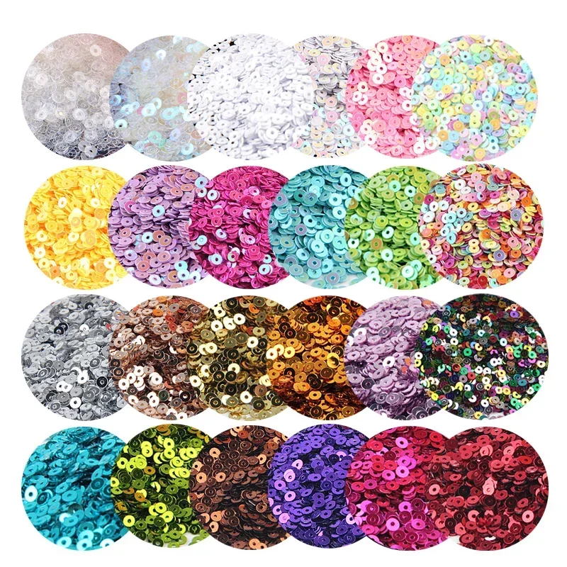 Paillette 3mm 4mm 5mm 6mm Glitter Sequin Flat Round PVC Loose Sequins Sewing Craft for Wedding Decoration Garment DIY Accessory