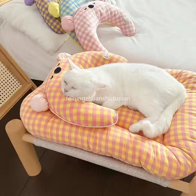 

1Pc Warm Padded Cat Kennel Winter Sleeping Cats Universal Pet Mattress Korean Style Cushion Bed In Four Seasons Pet Supplies