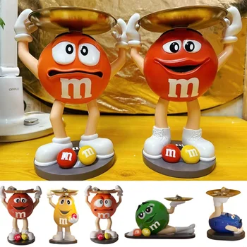 M & ms 조각상 입구 트레이 조각상 보관함, M 콩 인형 테이블 장식, 모던 피규어 정리함, 북유럽 조각, 홈 데코