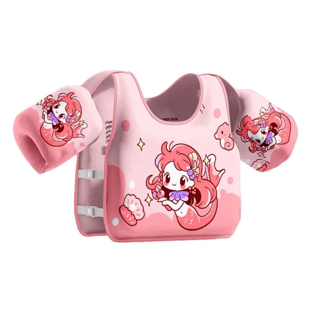 Creative Float Summer Kids Swim Vest Airless Adjustable Child Buoyancy Vest Breathable Cartoon Swim Arm Ring Baby