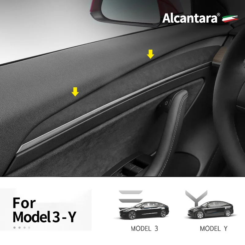 Per Tesla Model 3(2021-2023)/Model Y Interior modifica cruscotto overlay Cover & Door Wraps Decor Sticker Face -lift trim