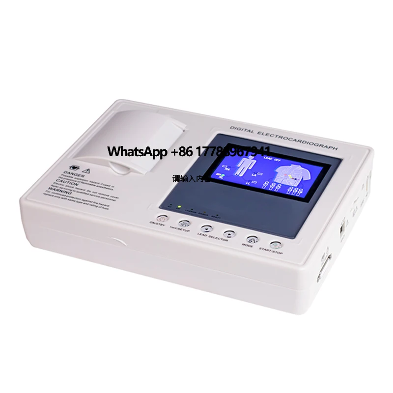 High End 3 Channel 7 Inch Touchscreen LCD Display Digital Multichannel 12 Lead  Ecg Machine Monitoring