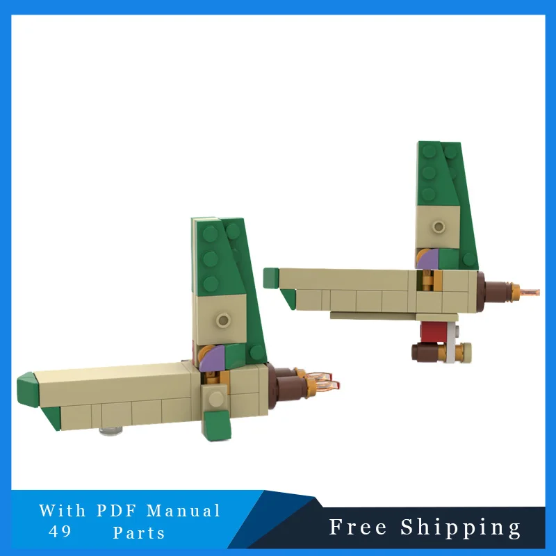 49 Parts Star Battle Series Mini Mantis Type Spaceship Creative Bricks Building Blocks Model For Kids DIY Assembly Birthday Gift