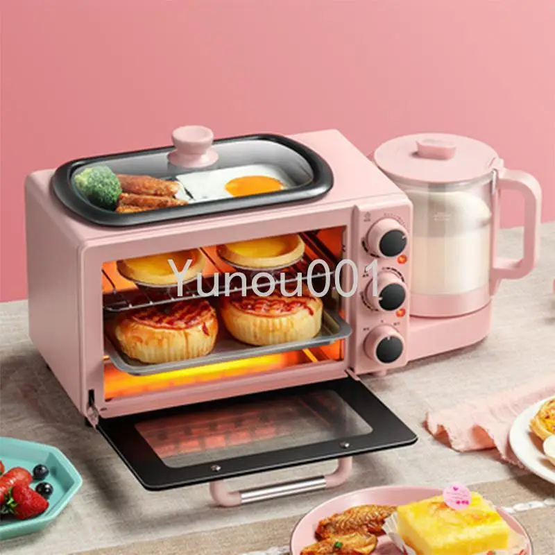 

Electric Breakfast Machine, Multifunctional Oven, Mini Bread Sandwich Toaster, Frying Pan with Timer, Electric Kettle