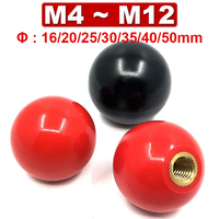 M5M6M8M10M12M16 Bakelite Ball Hand Screw Nut Copper Core/iron Core Machine Tool Ball Handle Handle Bakelite Ball Insulation 2Pcs