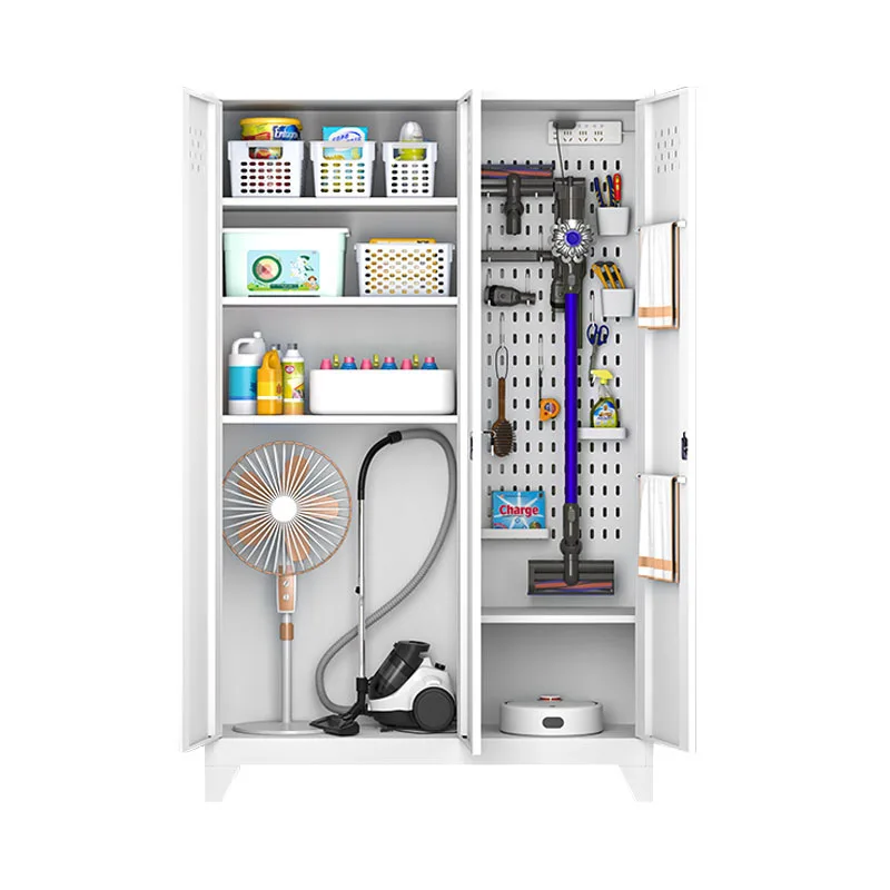 

Инструменты для чистки Шкаф для хранения Двухдверная швабра для балкона Ванная комната Уборка класса Отверстие для метлы