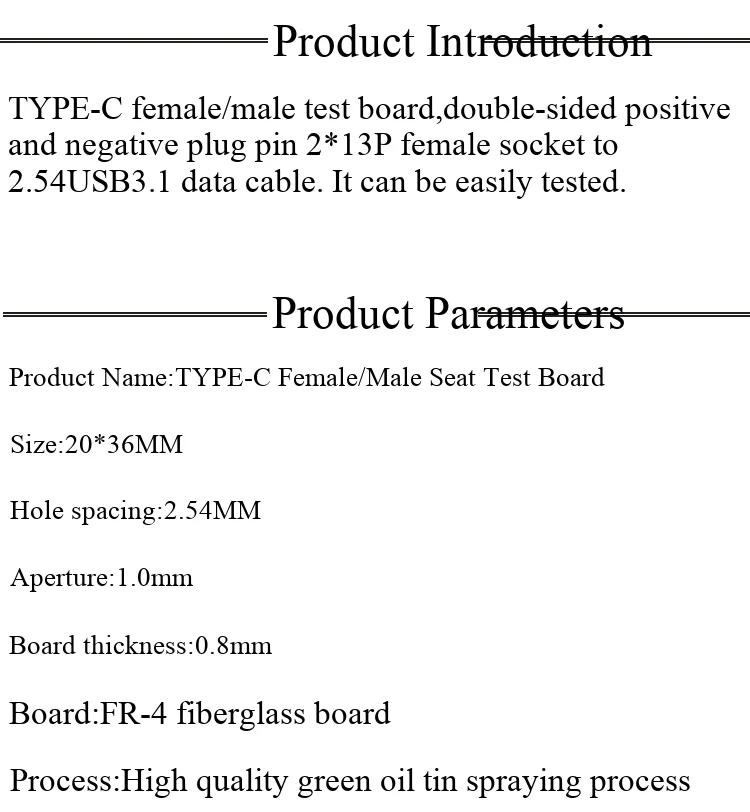 Typ-C Stecker/Buchse Testboard Doppelseitig Reversibel 24-Pin-Header USB 3.1 Datenkabel-Adapter – Detail 3