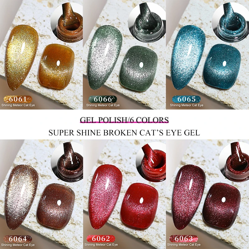 Arte Clavo 10 ml reflektierender Katzen-Magnet-Gel-Nagellack, Glitzer, Vernis, semi-permanent, Soak Off, magnetisches UV-Gel, Nagelkunst-Gel