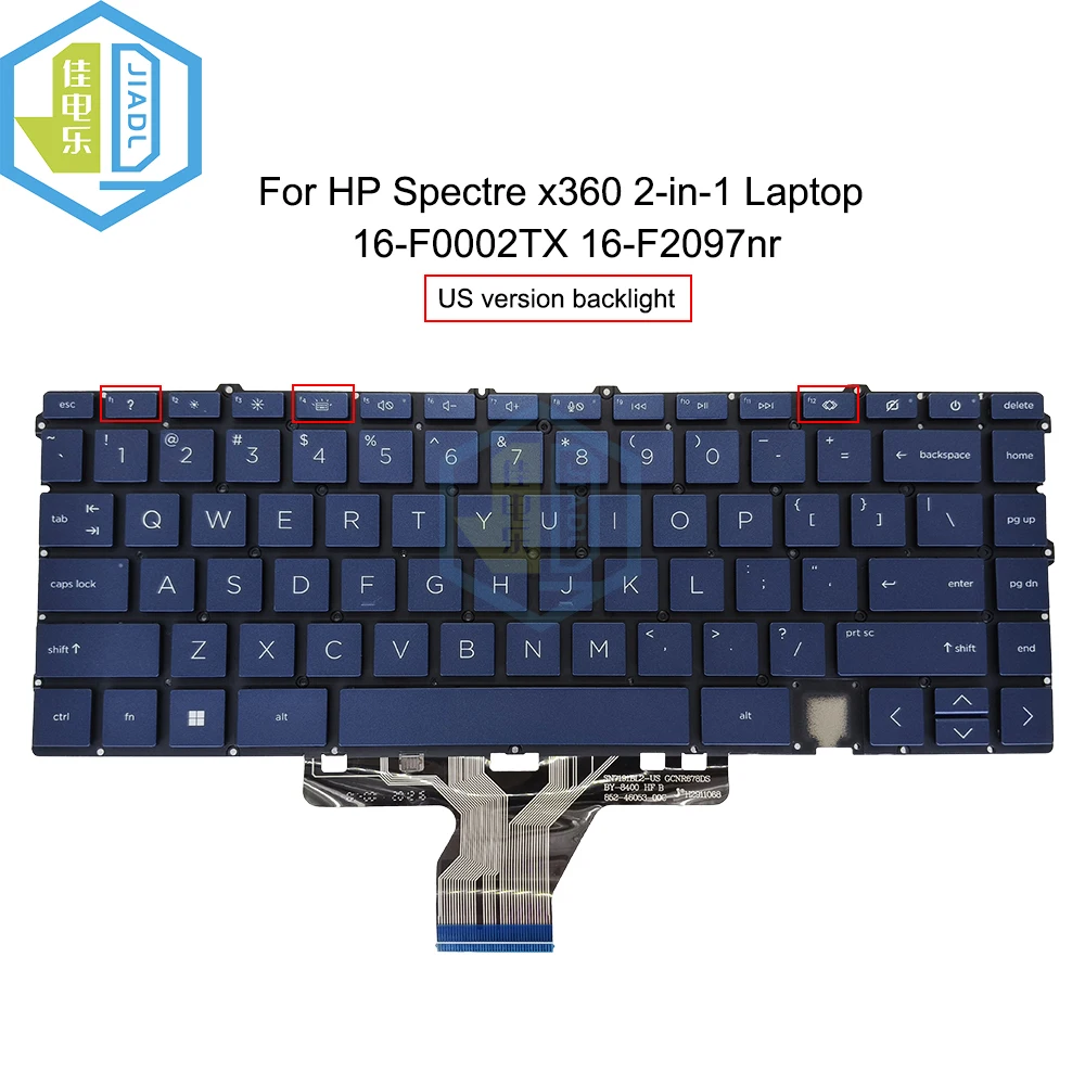 

US English keyboard Backlit For HP for Spectre x360 16F0002TX 16-f0013dx 16-f0023dx 6-f1747nr 16-f0035nr 16-f2097nr SN7191BL