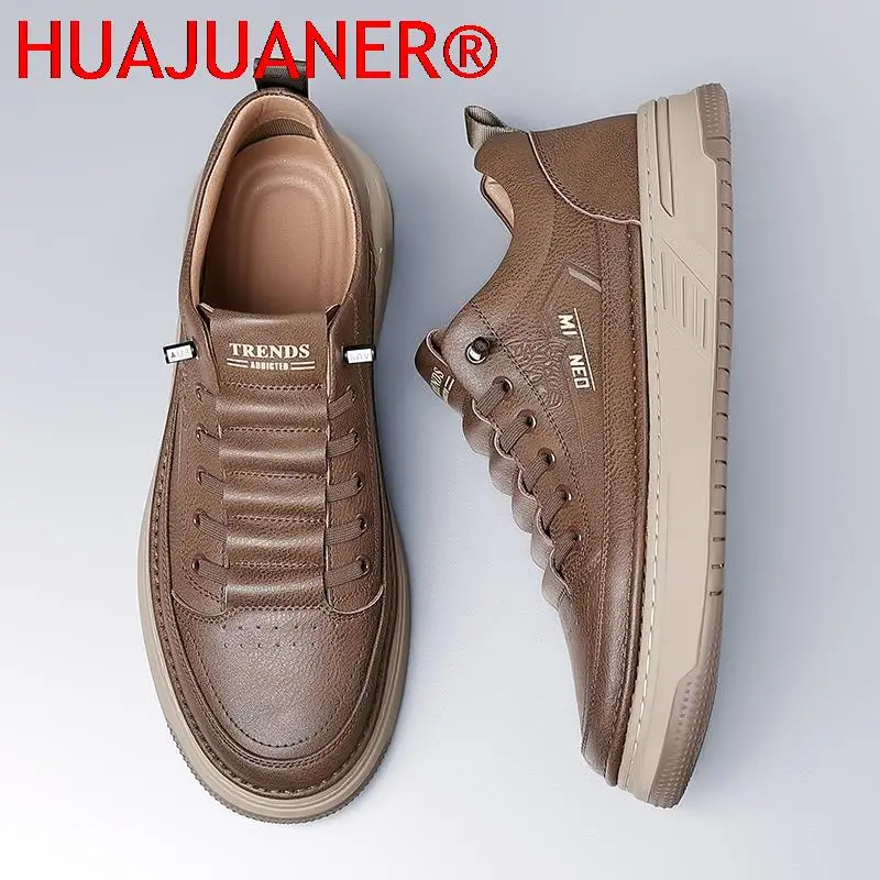 2025 ربيع الخريف جديد سميكة وحيد أكسفورد أحذية في الهواء الطلق أحذية رياضية الرجال حذاء للسير مسافات طويلة جلد طبيعي حذاء كاجوال للرجال