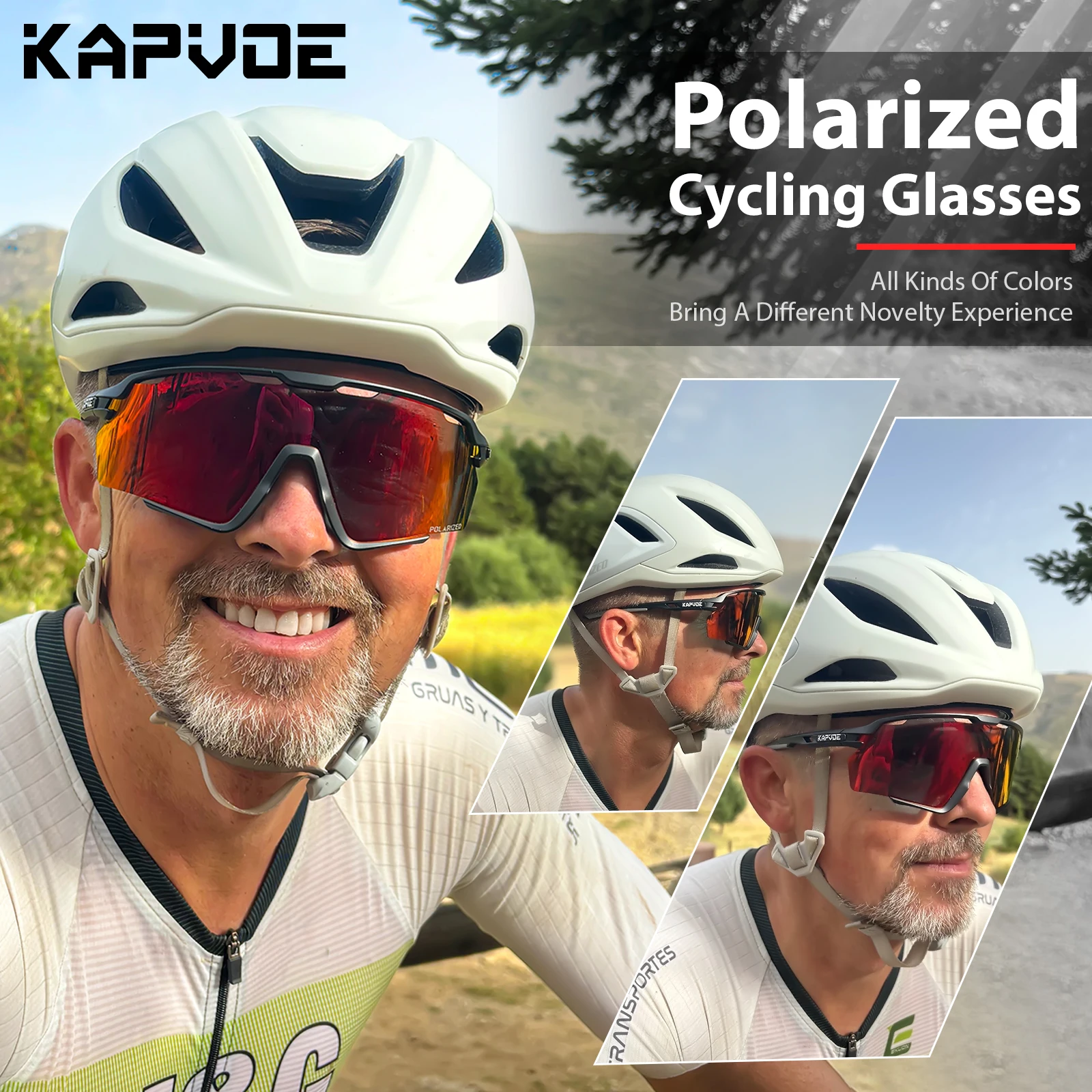 Kapvoe Polarized Sunglasses Fishing Eyewear Men Women Sports Cycling Eyewear Outdoor Riding Goggles UV400 Protection Glasses