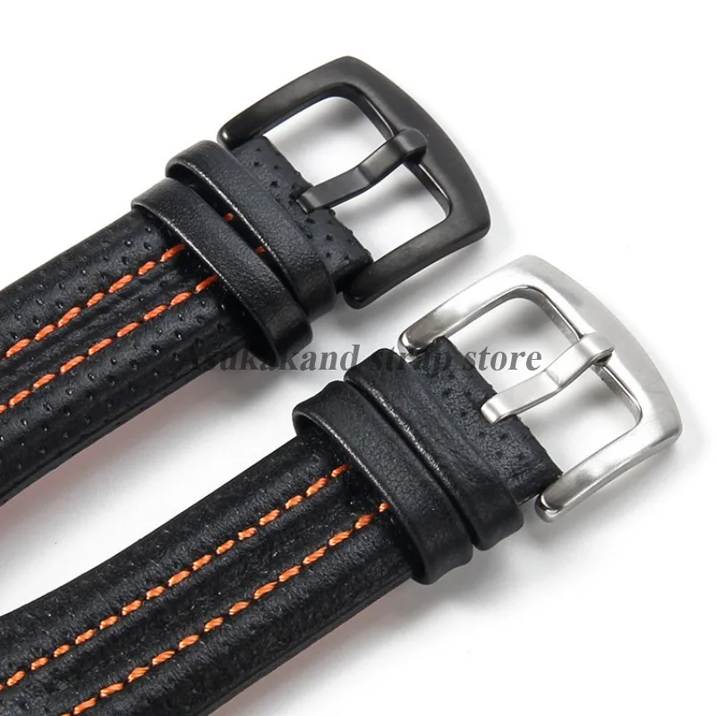 Cinturino per orologio in vera pelle nera 15mmx27mm per Seiko SNL017P1 SNL029P2 SNA595P2 SNL021P1 Braccialetti per orologi Accessori per orologi