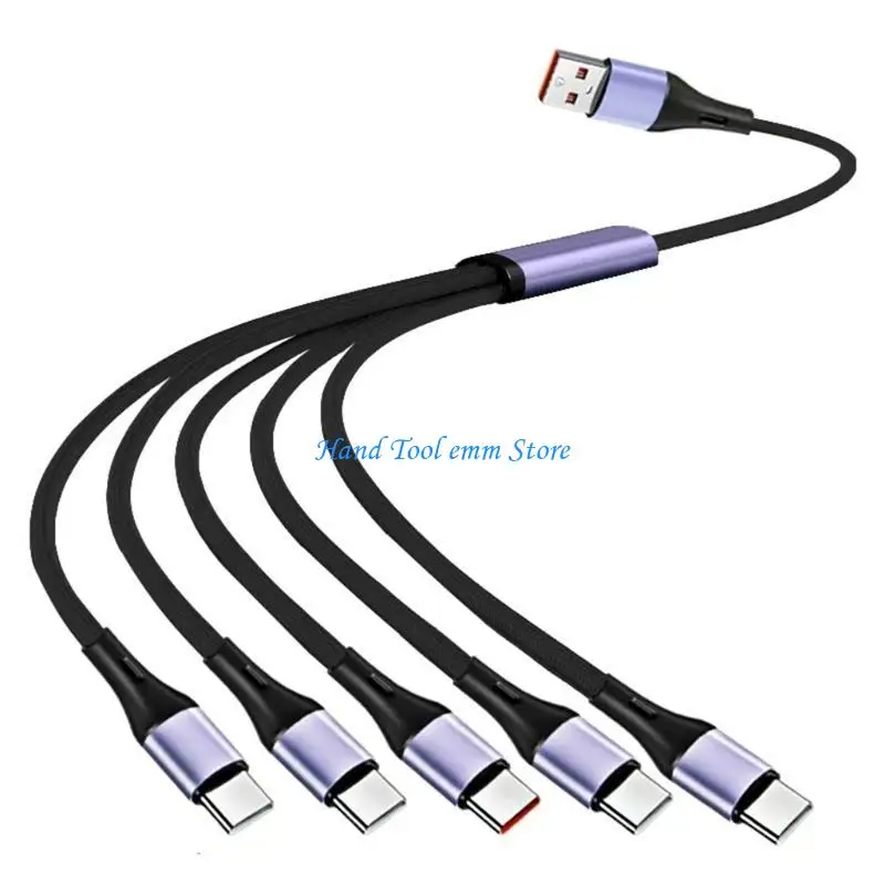 

H37F Multiple Port 66W USB Charging Cable Nylon Cord for Convenient Device Powering