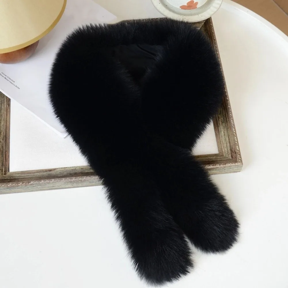 

Soft Plush Fluffy Fur Scarf Thicken Solid Color Warm Neckerchief Imitation Fox Hair Cold Resistant Neck Covers Neck Warmers
