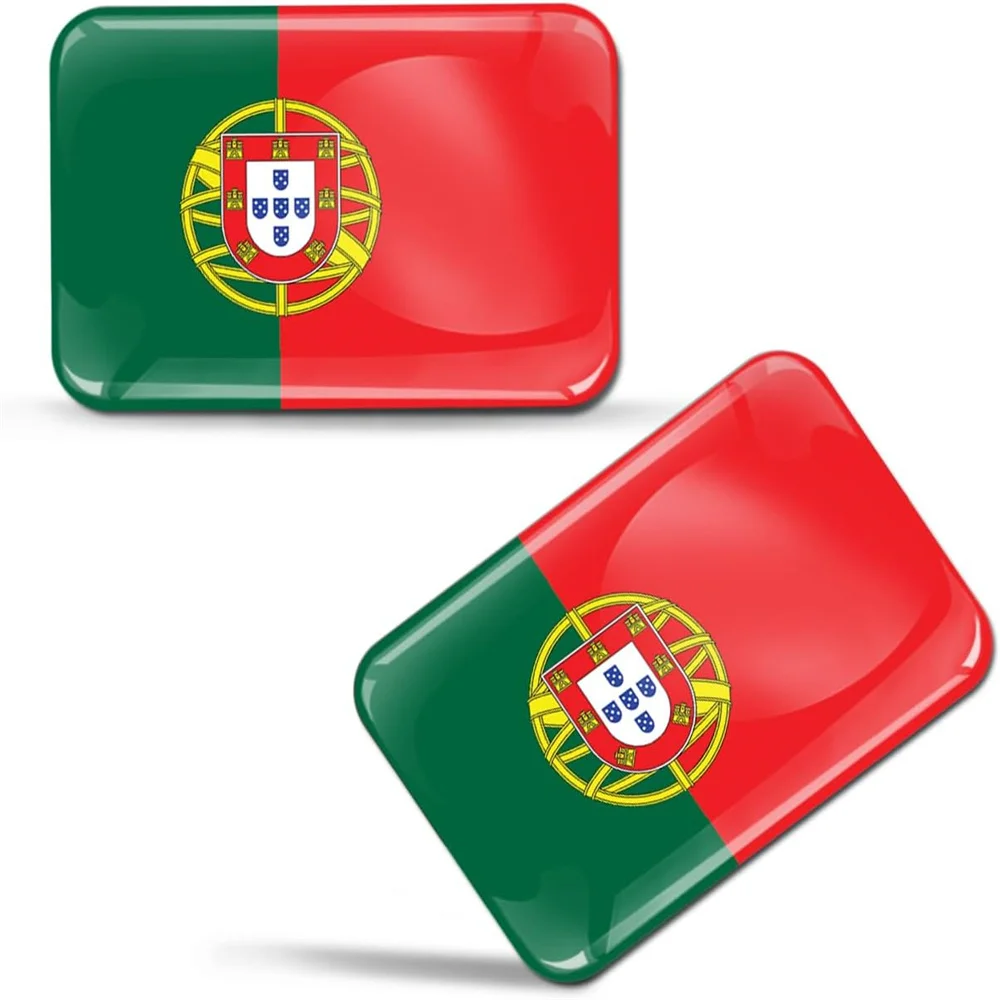 

2x 3D куполообразные силиконовые наклейки, наклейки, национальный португальский флаг Португалии, автомобильный мотоциклетный шлем, эмблема автомобиля