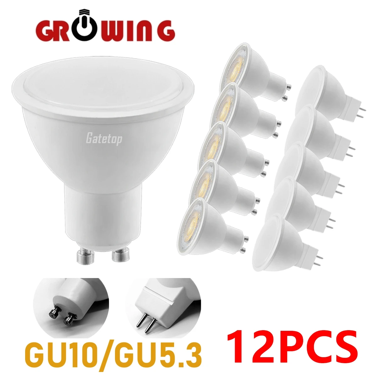 

12Pcs GU10 MR16 Led Spotlight AC220V AC100-240V Bulb Spot 3W-8W GU5.3 Lighting Bulb Indoor Lighting Home Decoration Bombillas