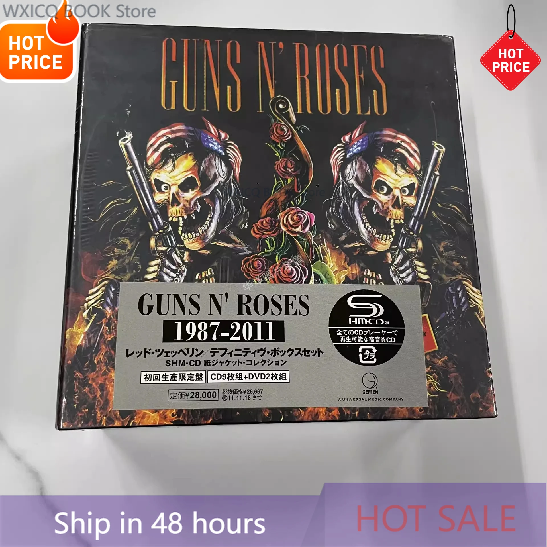 

Hard Rock Guns N Roses Music CD Greatest Hits 1987-2011 Album 9pcs Music Record +2pcs DVD Cosplay Car Soundtracks Box Collection