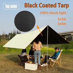 Lona impermeable UV50 negra – toldo sombra táctico para acampar