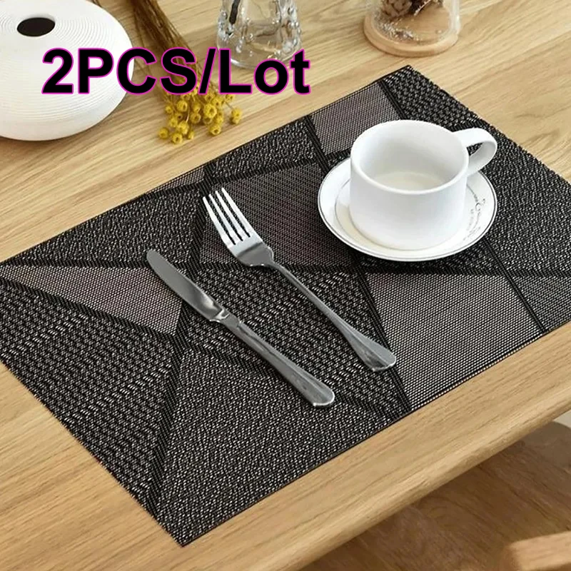 Europe Style Table Placemat Waterproof Decoration Mat Heat-Resistant Table Mat Bowl Dishes Coaster Tableware Mat for Table Black