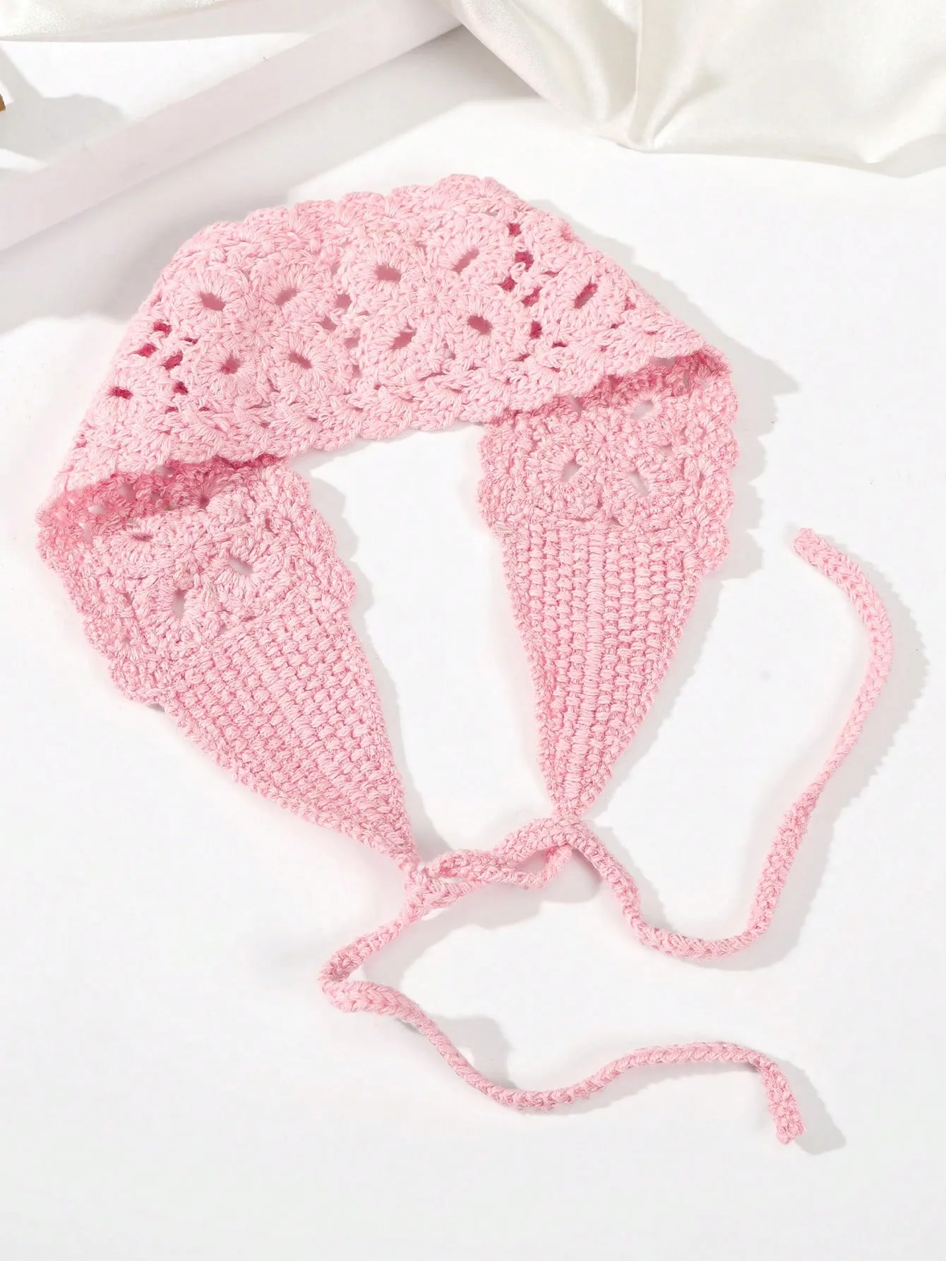 1 gestricktes Haarband mit Blumenmuster, buntes gewebtes Band, vielseitiges Haar-Accessoire, süßes Mädchen-Haarband – Detail 9