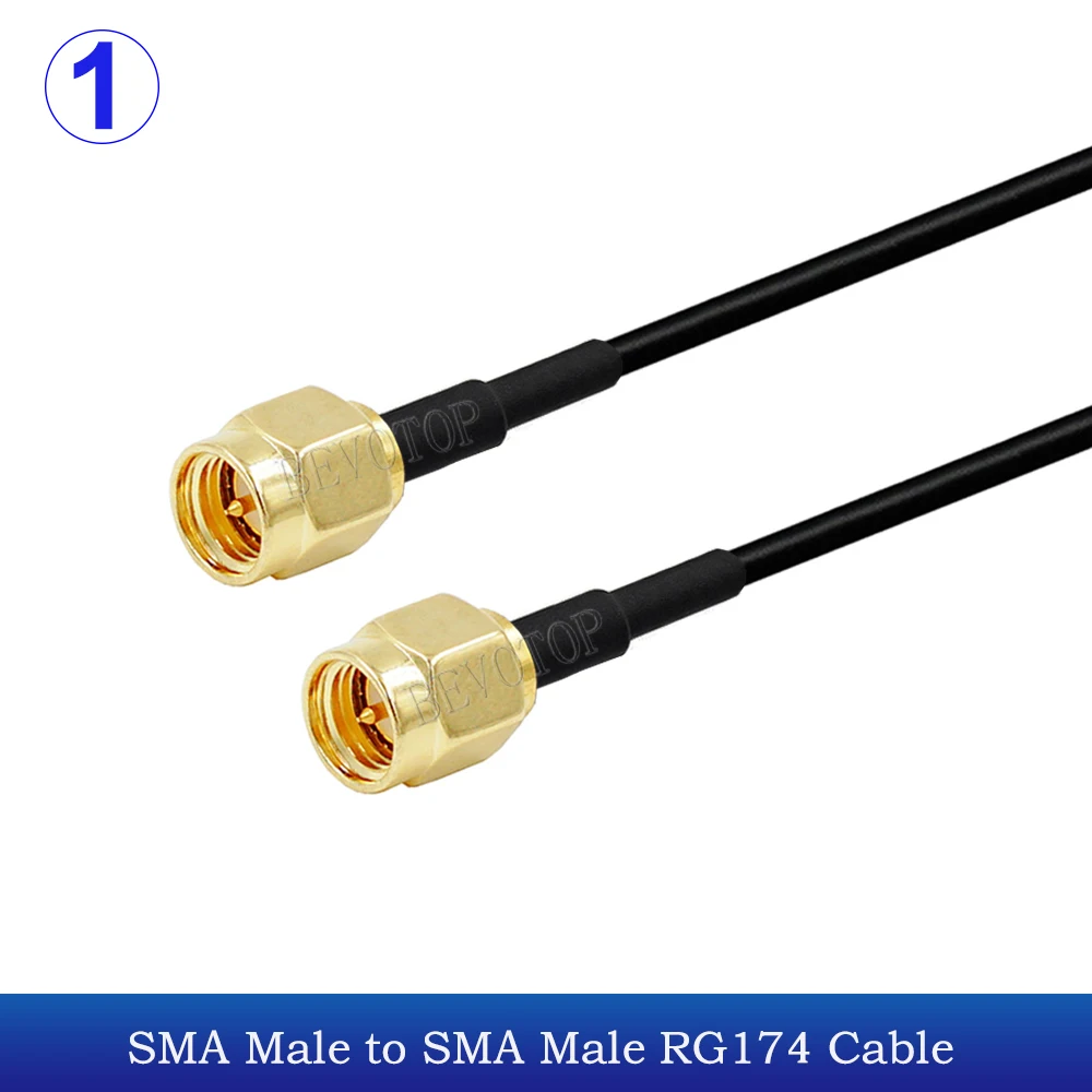 1Pcs RG174 SMA Male to SMA Female Connector WiFi Antenna Extension RF Coaxial Cable Gold Plated Pigtail for Wireless LAN Router