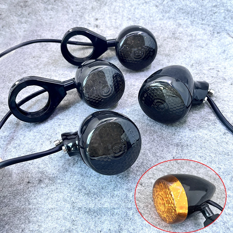 4X LED Motorcycle Turn Signal Light 41MM Clamp Motorbike Flashers Rear Front Indicator For Harley Davidson Cafe Racer