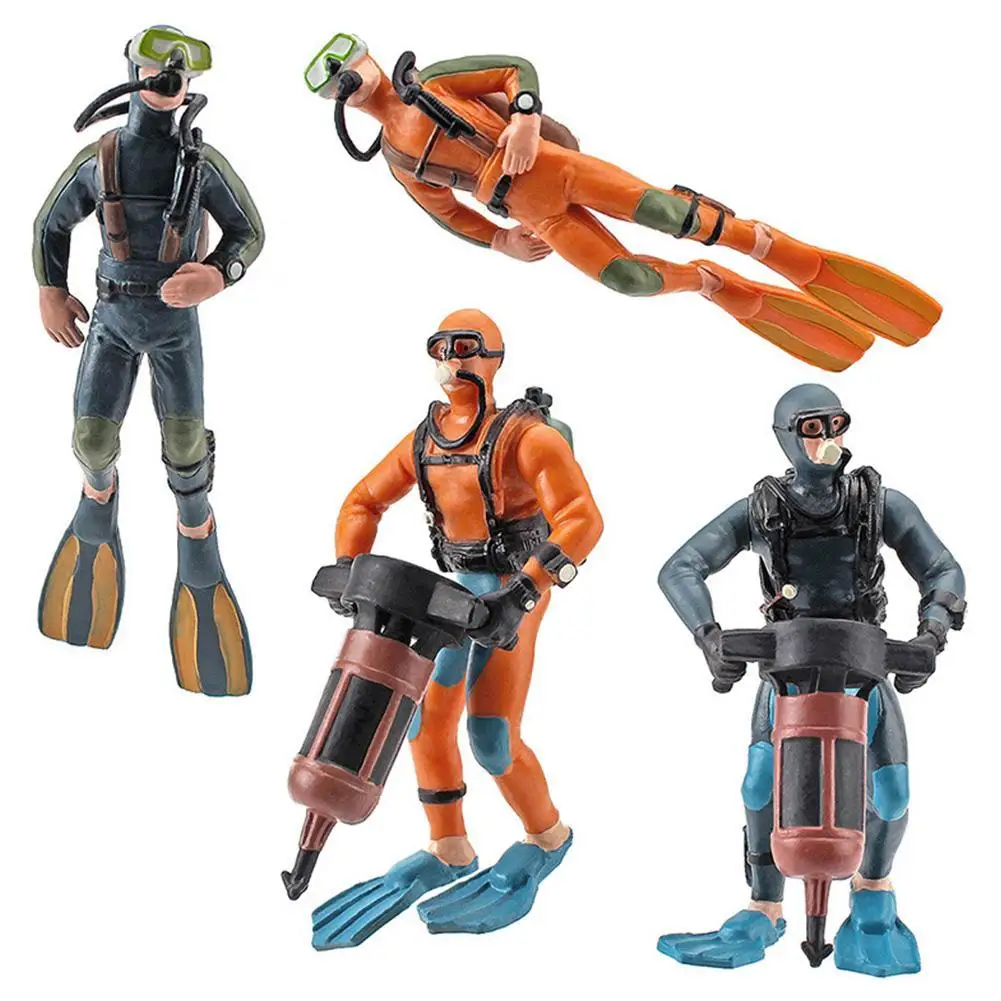 Plastic Seabed Exploration Diver Scene Decoration Miniature Toys Figures Toys Oceans Model Scene Action Diver W1e7