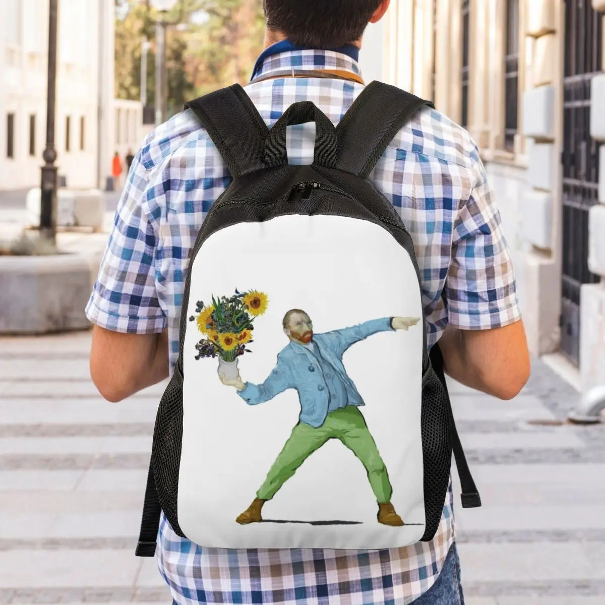 Mochila de viaje con pintura de girasoles para hombres y mujeres, bolsa de libros para computadora portátil, bolsas de día para estudiantes universitarios, Vincent Van Gogh