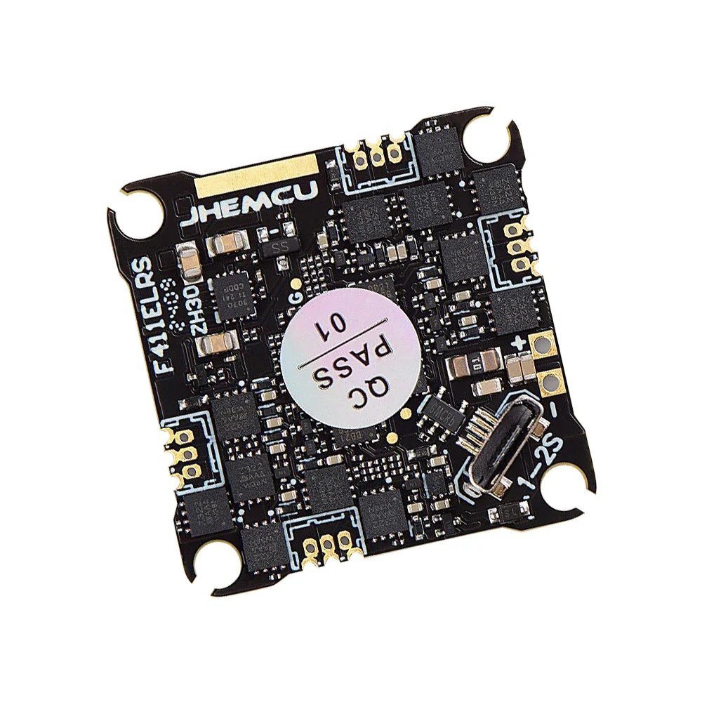 JHEMCU F411ELRS AIO Flight Controller ICM42688-P OSD BLHELI_S 1-2S 12A 4in1 ESC ELRS 2.4G M3,25.5X25.5mm for RC FPV Drone