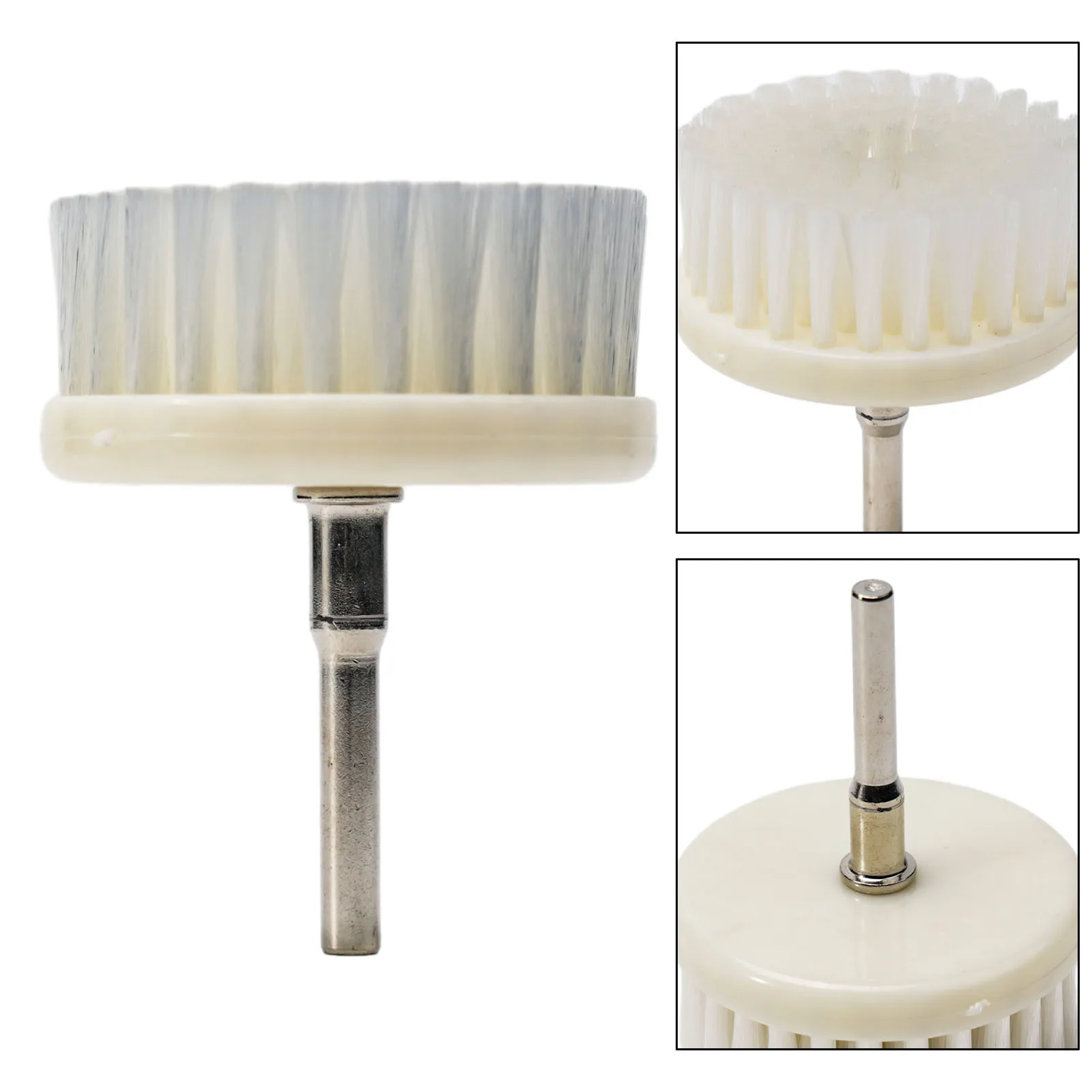 

High Quality Soft Drill Powered Brush Brush Head 1 Pcs White + Metal 60mm Diameter 6mm Shank Diameter Nanowire + Plastic Indoor