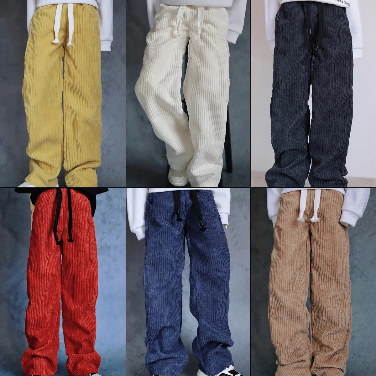 9 colori BJD doll pants 1/4 1/3 pantaloni casual in velluto a coste DD MSD uncle coulisse pantaloni a gamba larga POPO68 SSDF color fashion pants