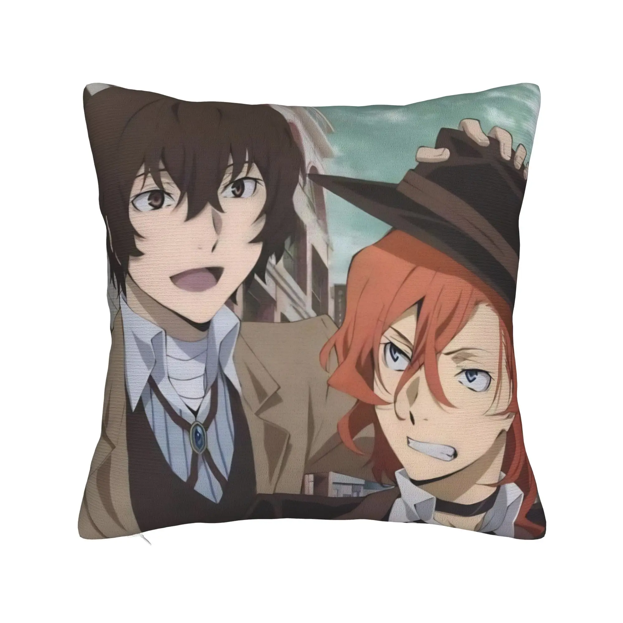 Dazai Bungo Stray Dogs Pillowcase Double-sided Printing Cushion Cover Decoration  Pillow Case Cover Sofa Zippered 40X40cm